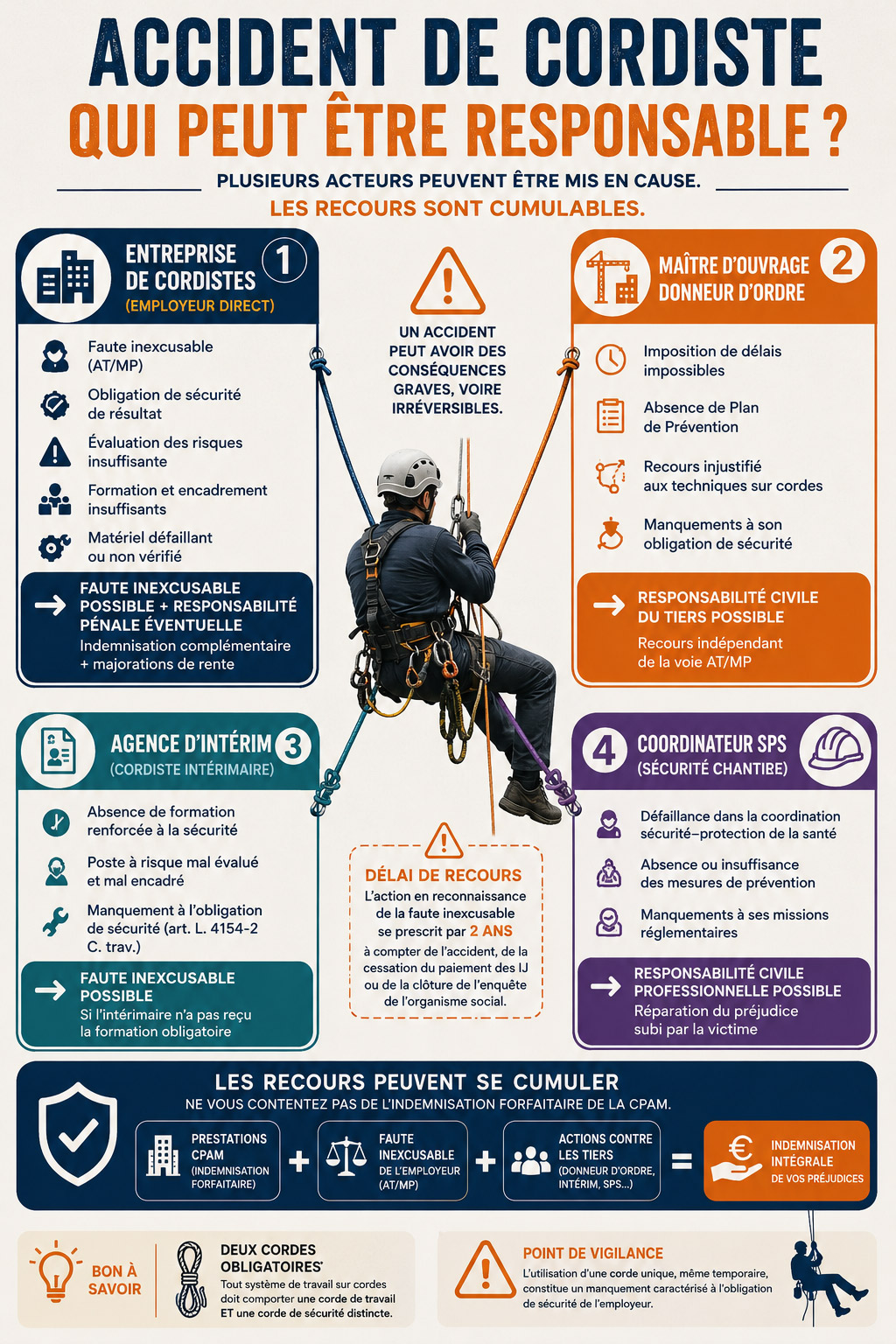 infographie cordistes accidents