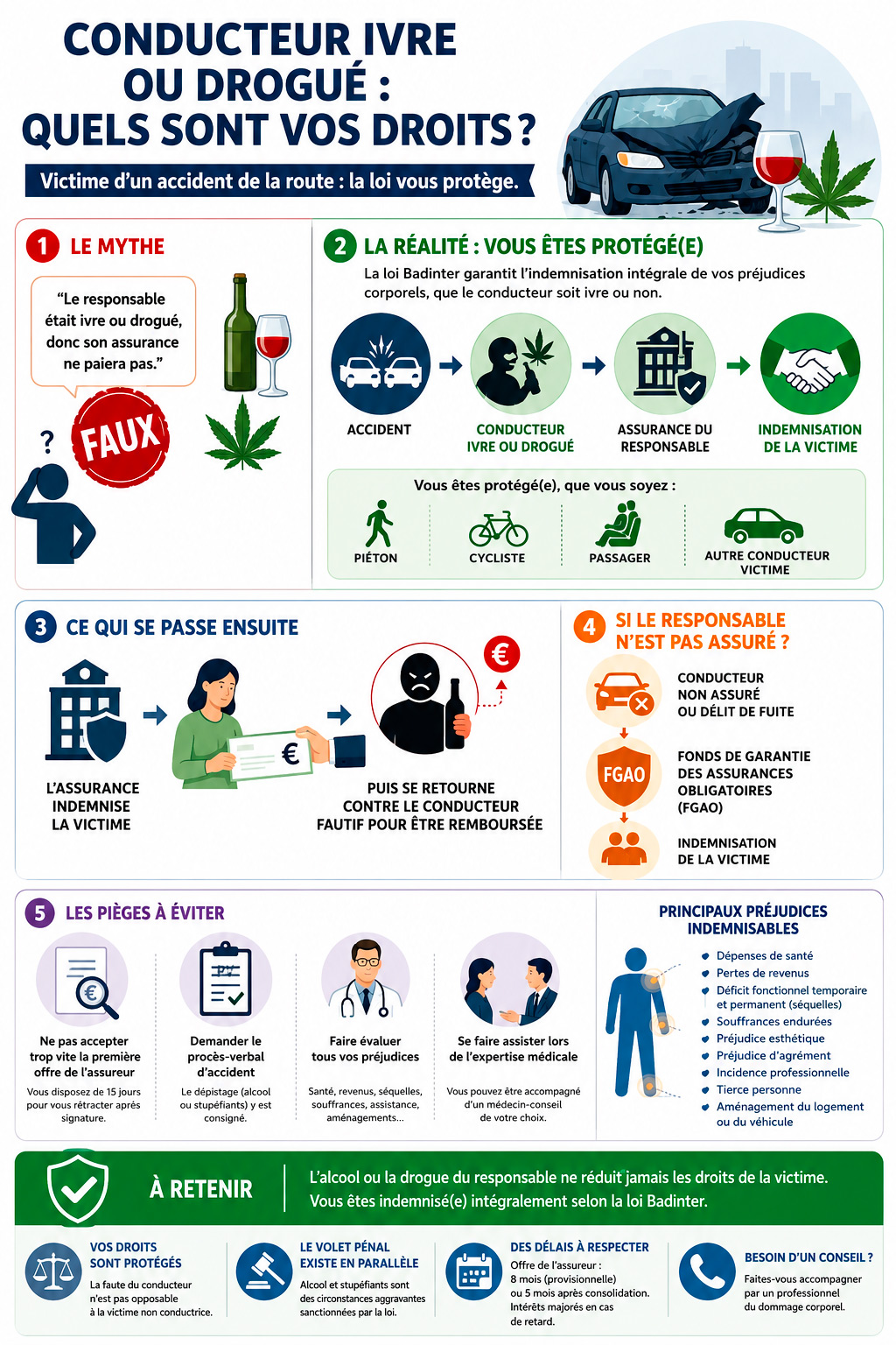 accident sous emprise de l'alcool ou drogue