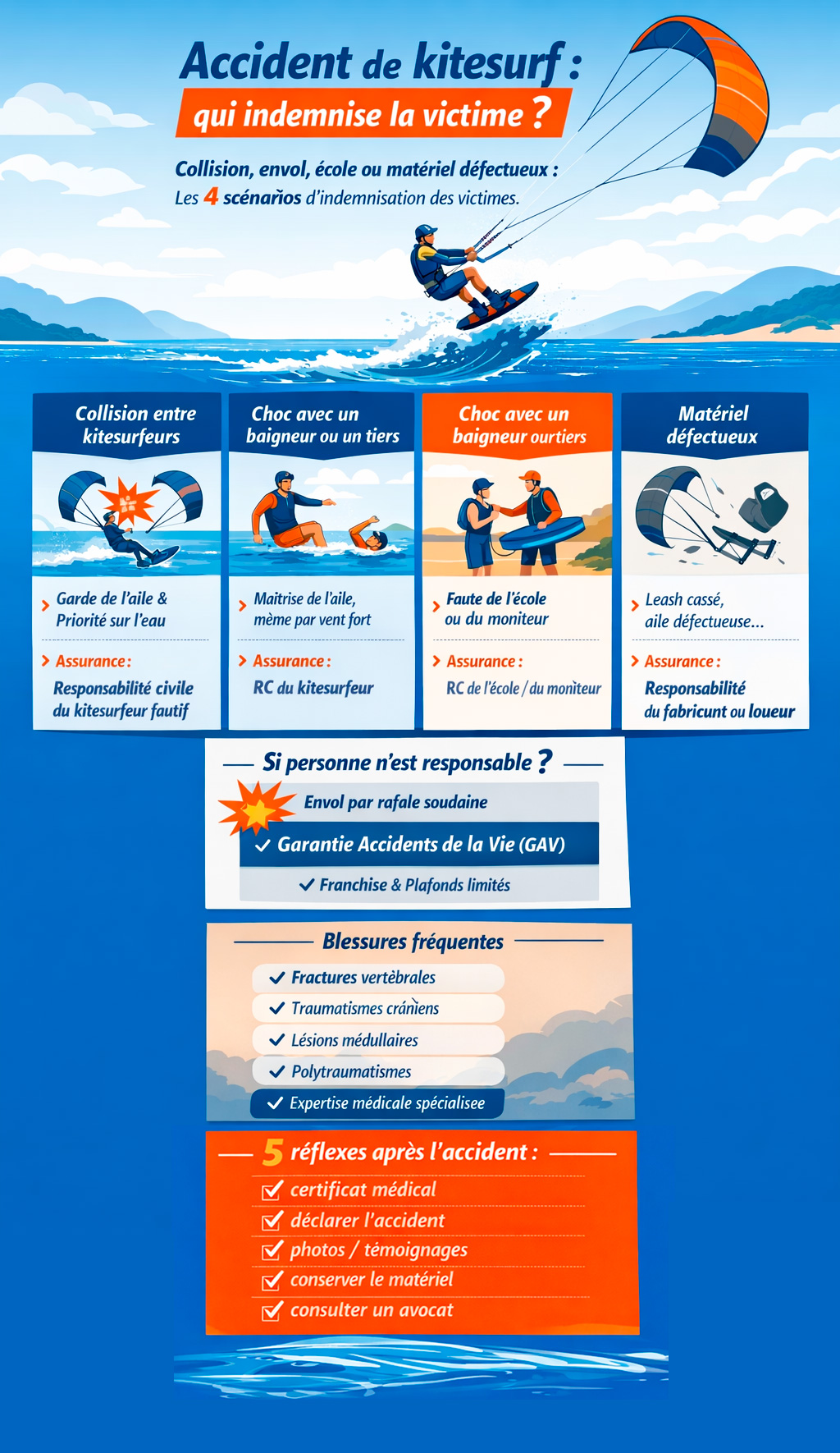 infographie accident de kitesurf