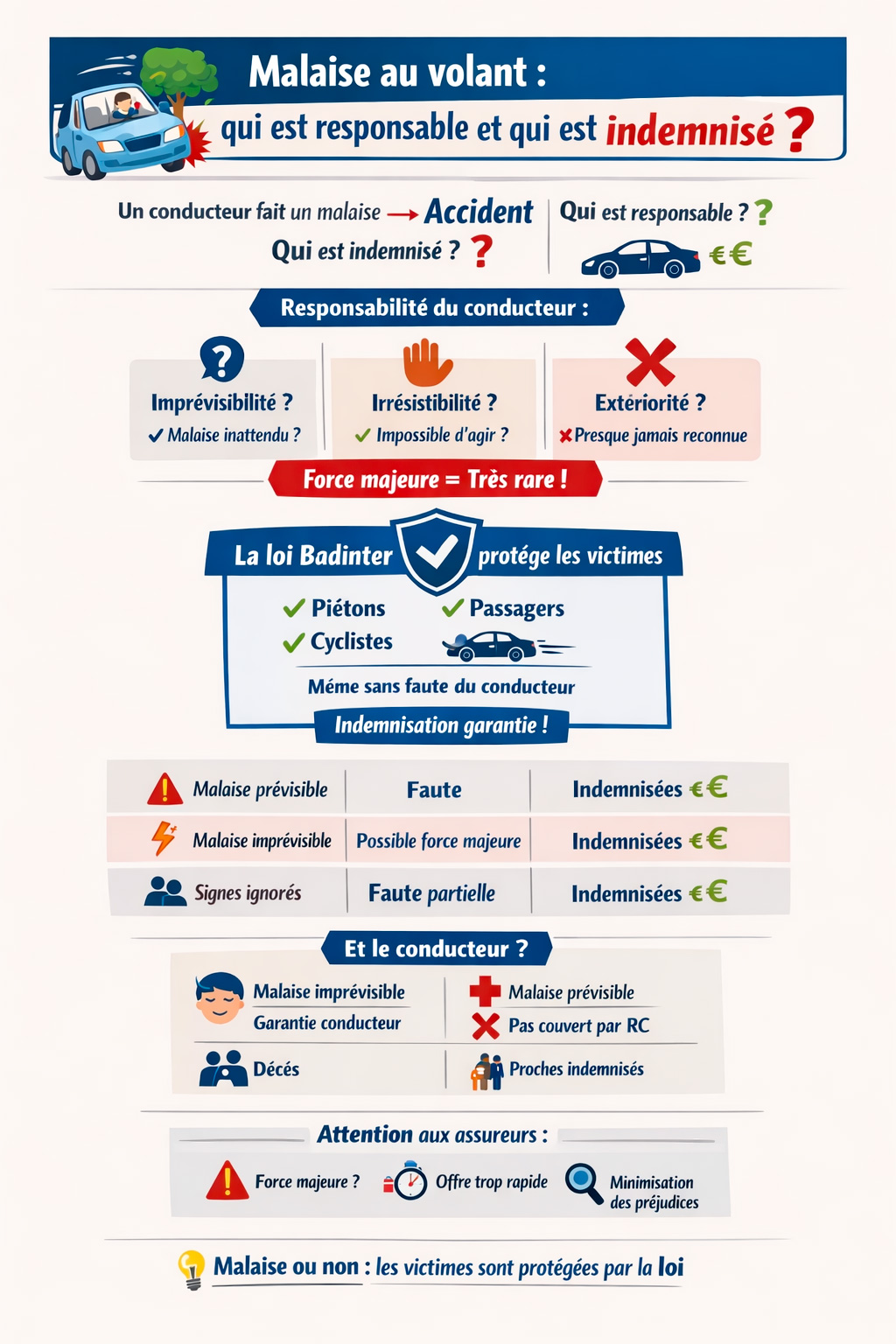 infographie malaise au volant accident