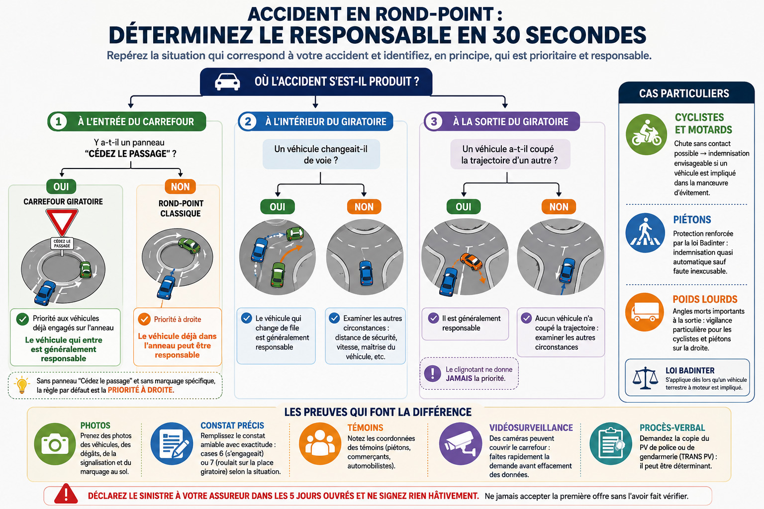 infographie accident giratoire rond point