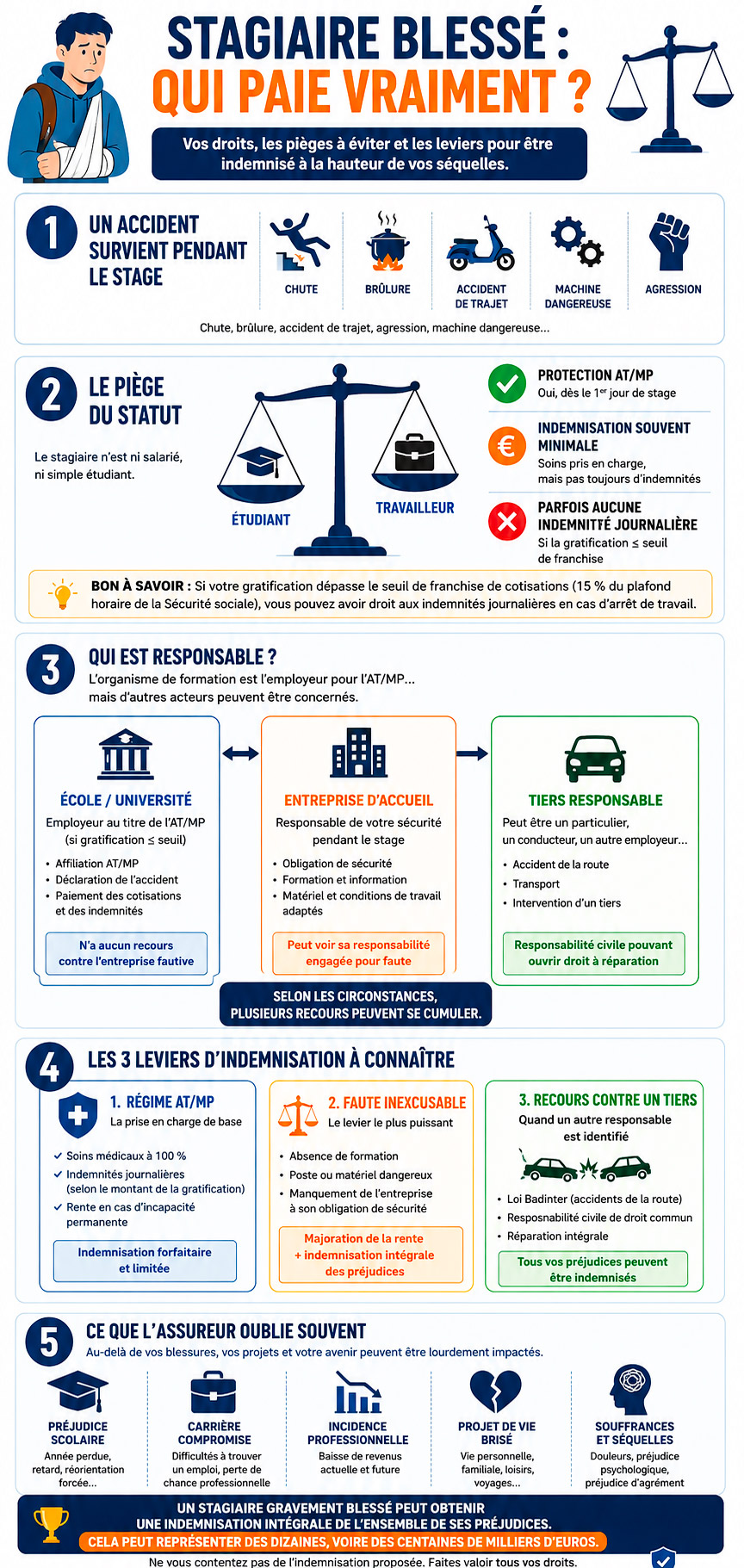 accident corporel stagiaire indemnisation infographie
