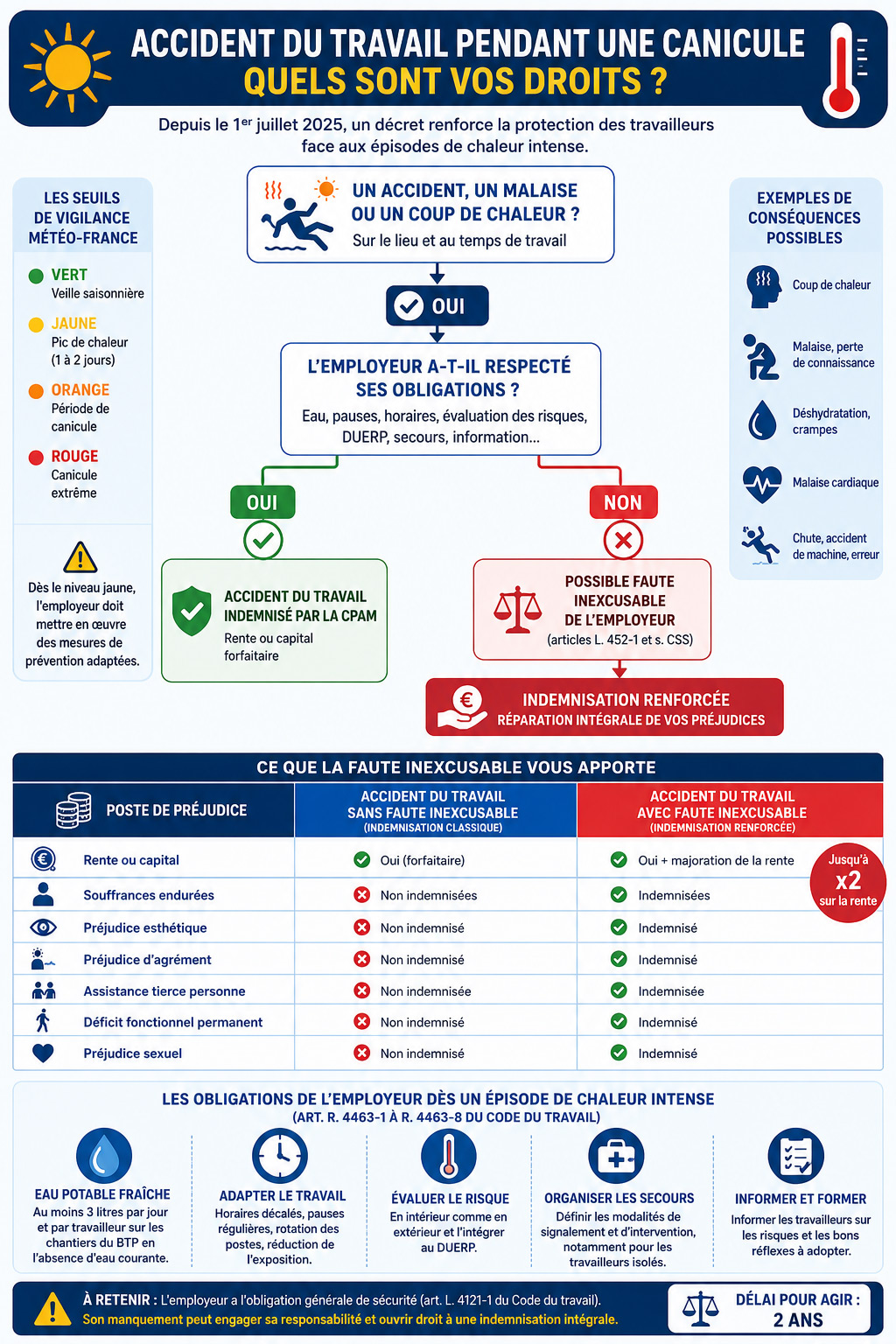 infographie accident travail canicule