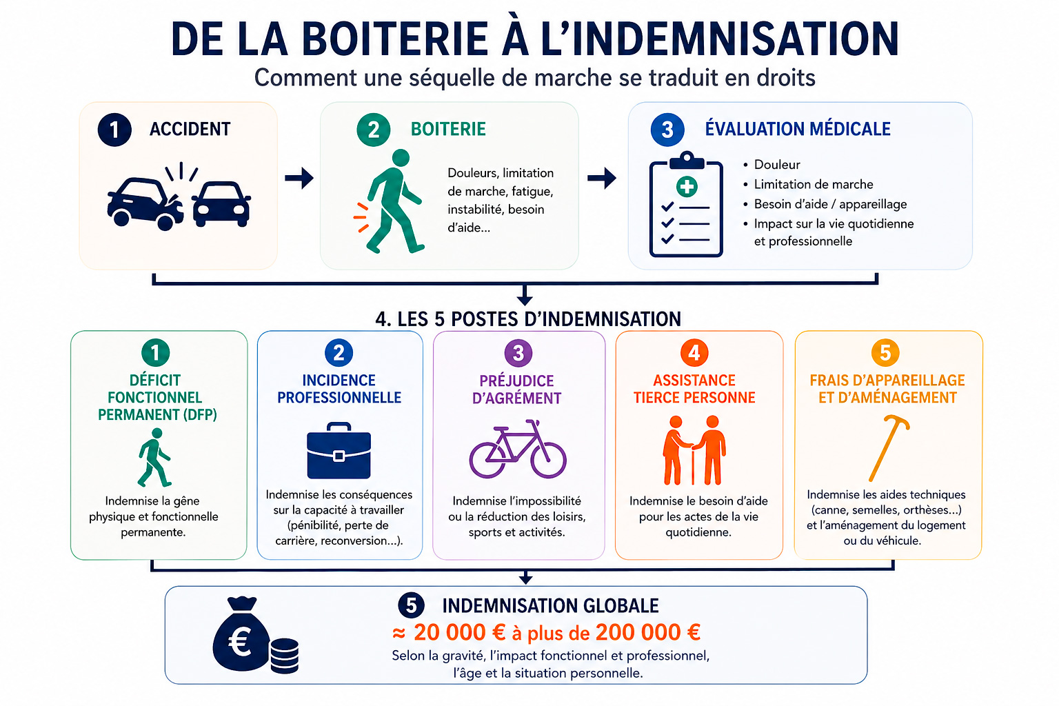 infographie boiterie indemnisation