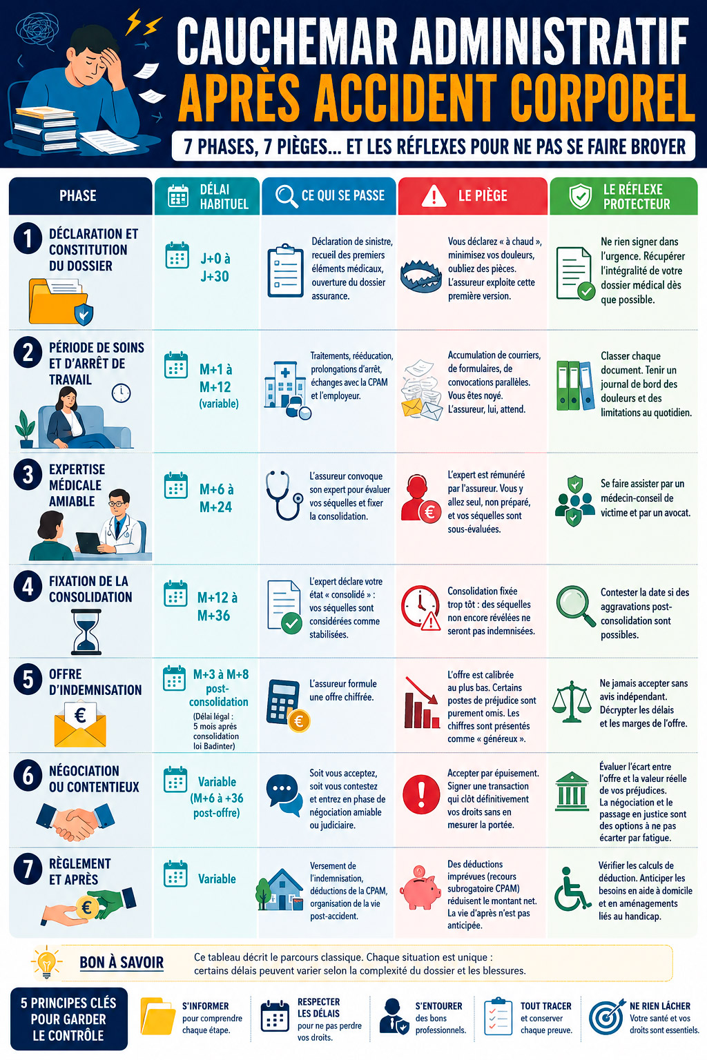 infographie cauchemar administratif apr&egrave;s accident