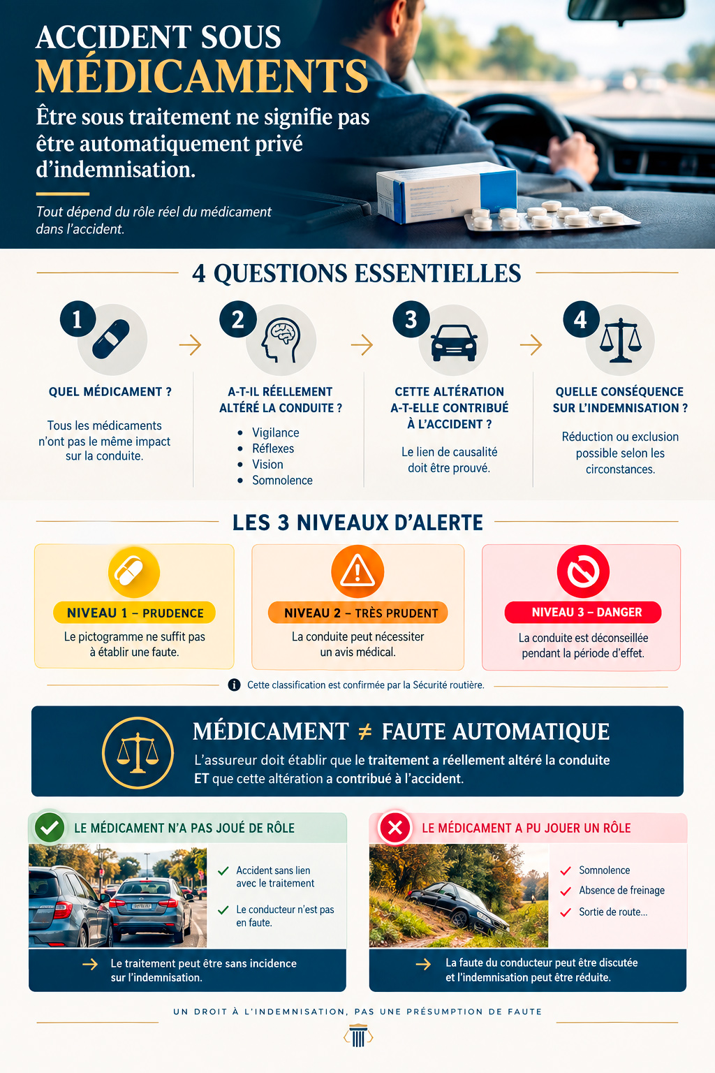 accident conduite et sous médicaments