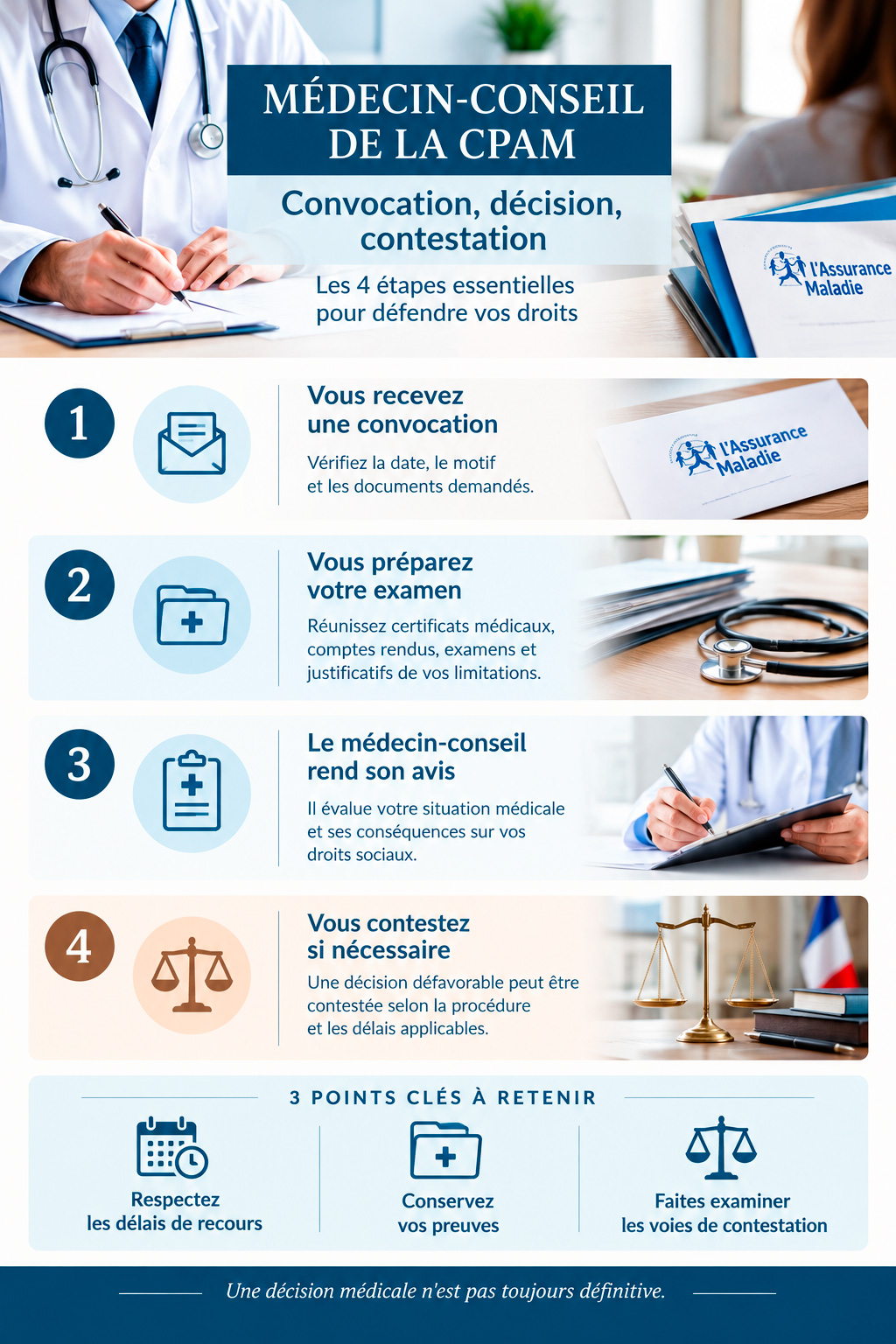 m&eacute;decin conseil CPAM contester