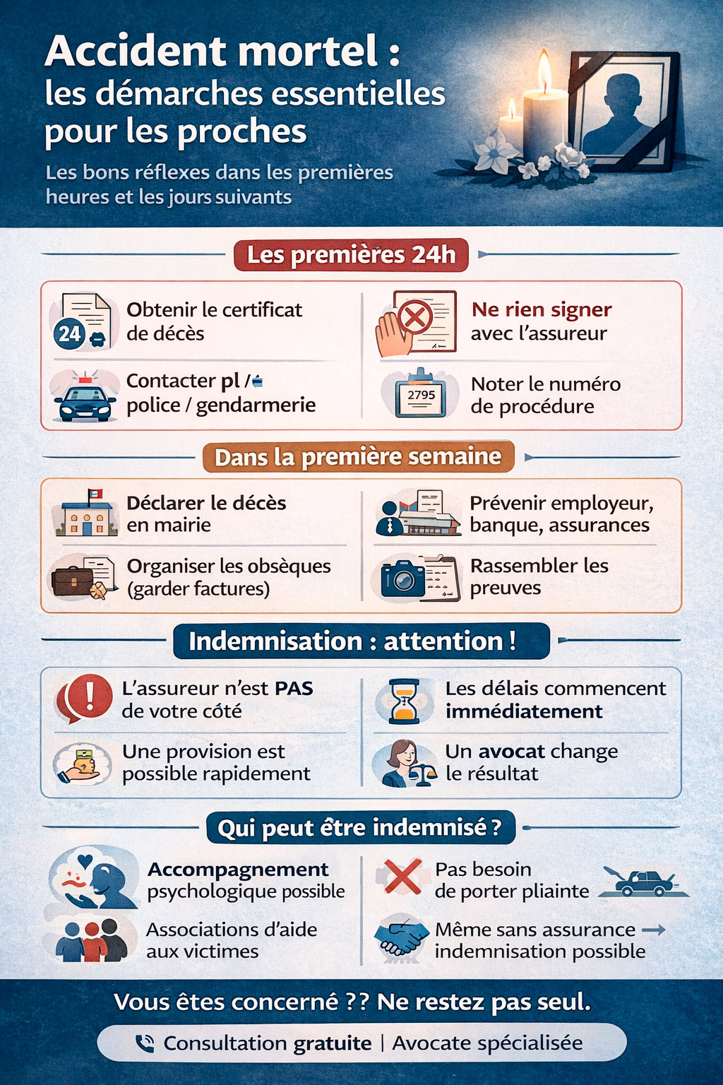 accident mortel que faire ? infographie à l'usage des proches