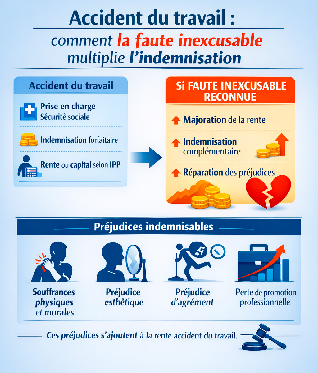 faute inexcusable employeur infographie