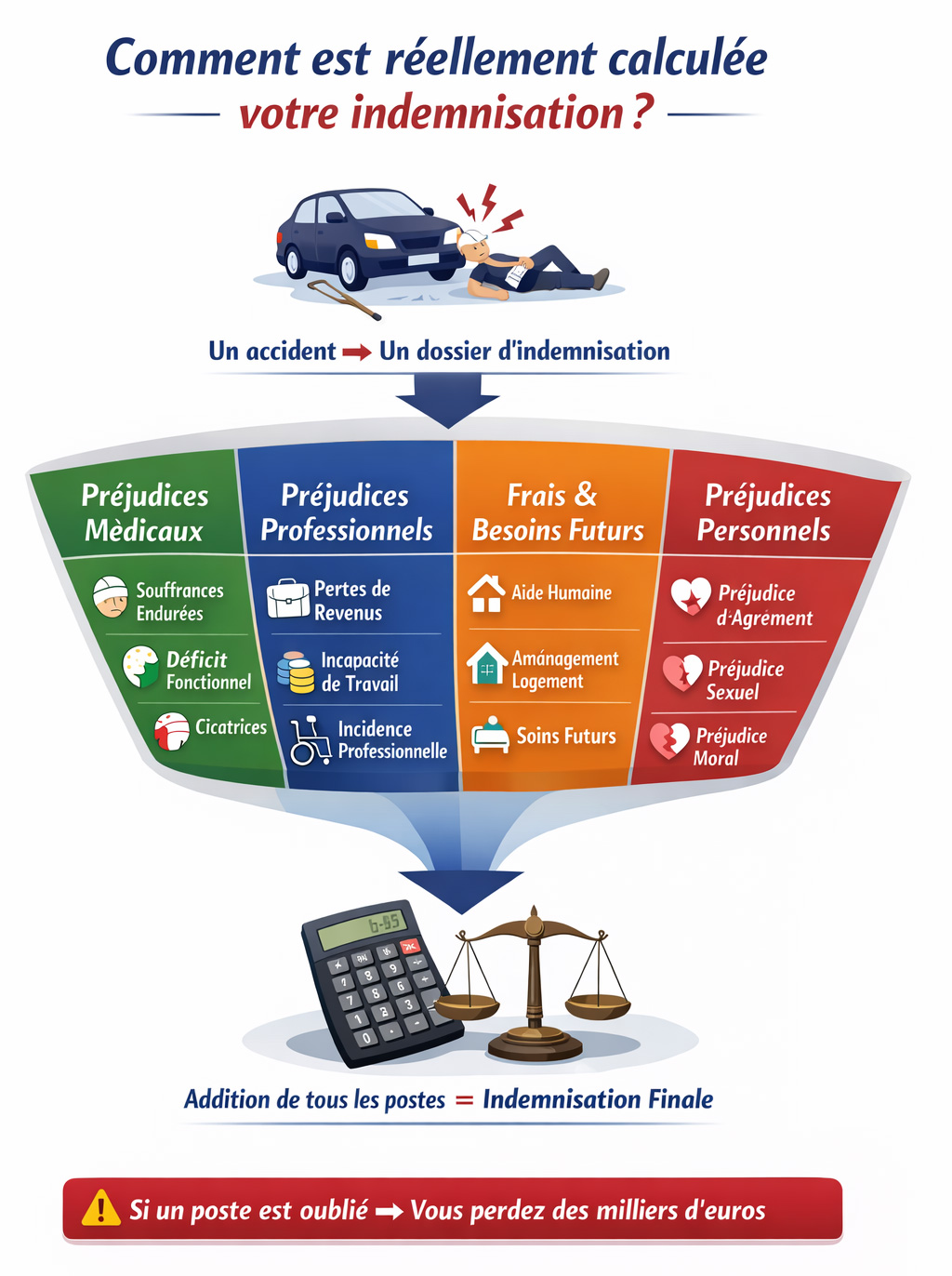 infographie combien vais-je toucher pour mon accident ?