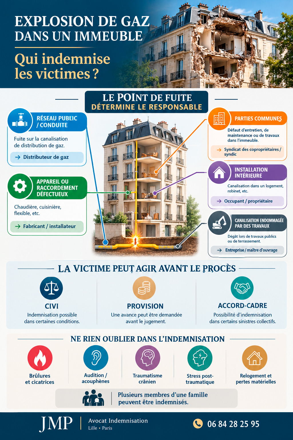 indemnisation apr&egrave;s explosion