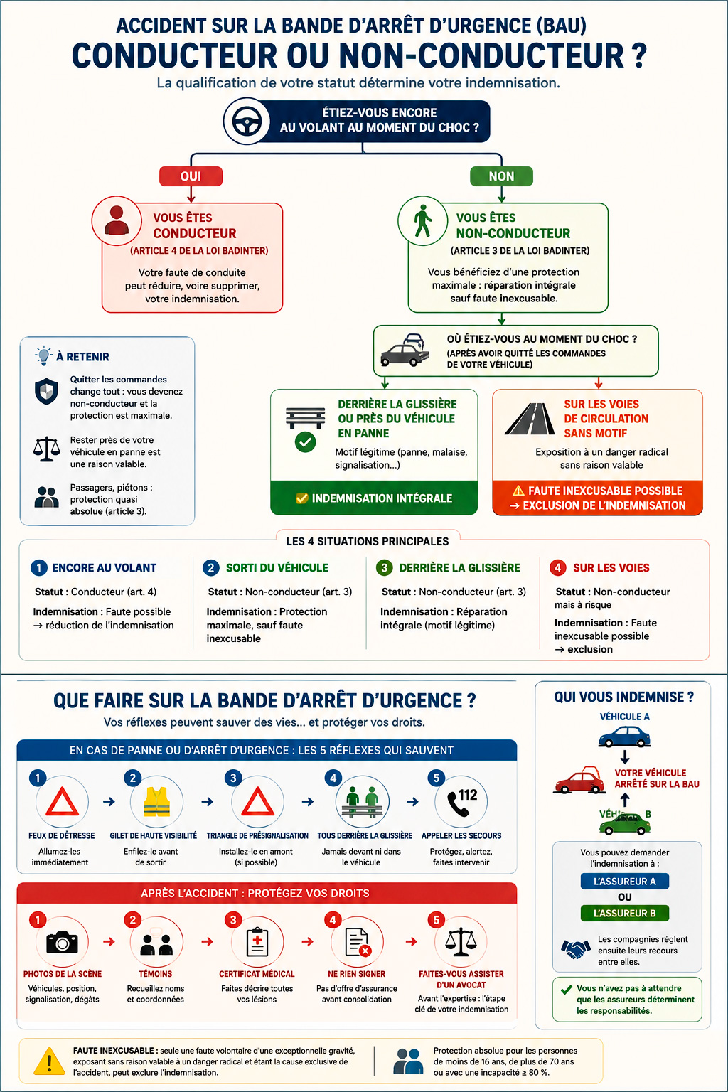 accident bande d'arrêt d'urgence infographie