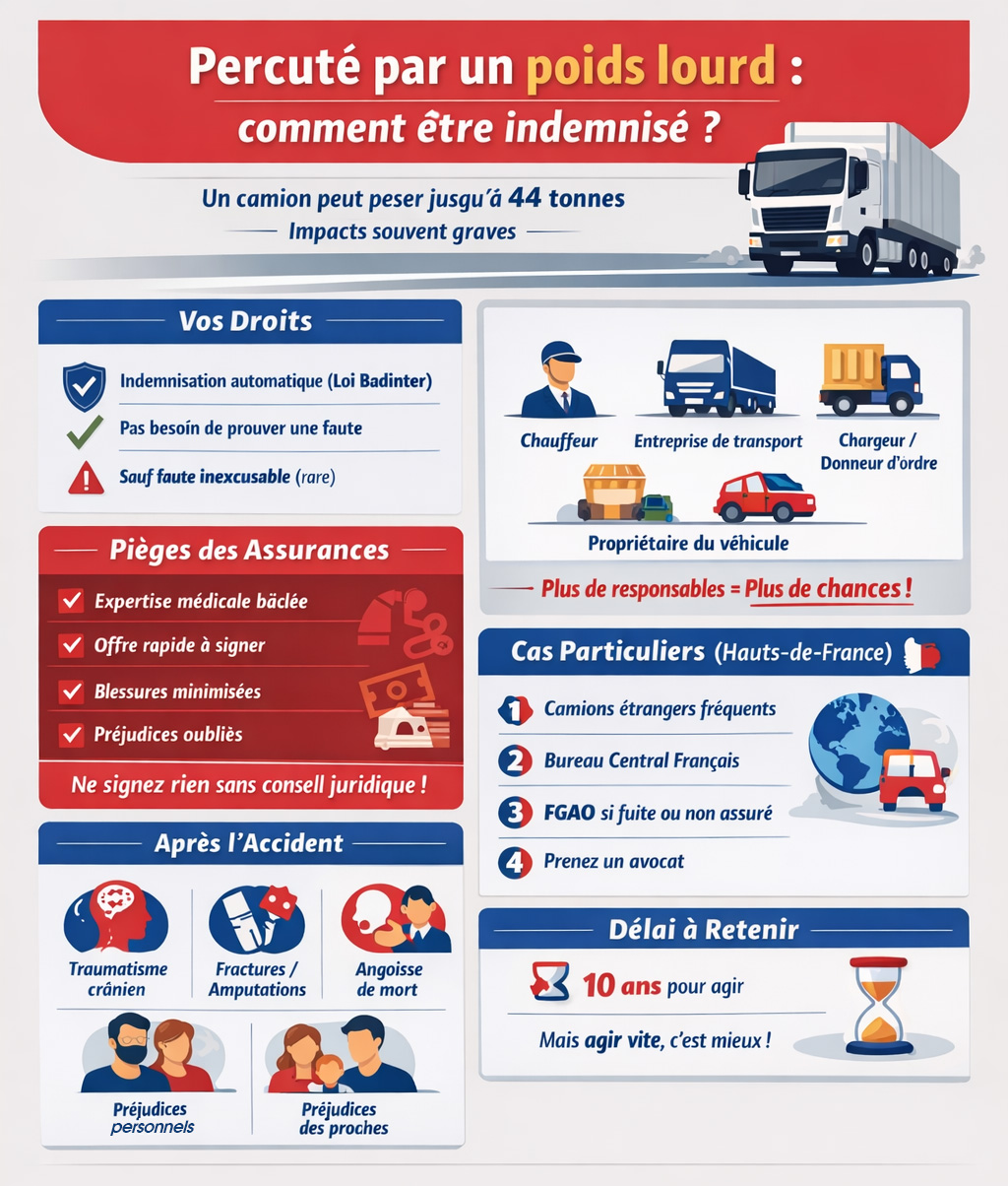 percut&eacute; par camion infographie