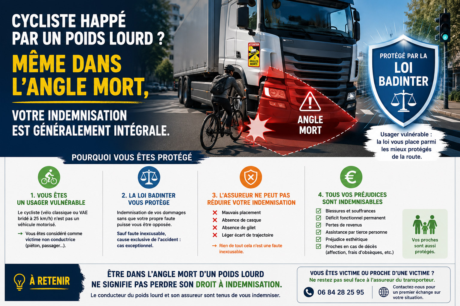 infographie accident velo camion angle mort