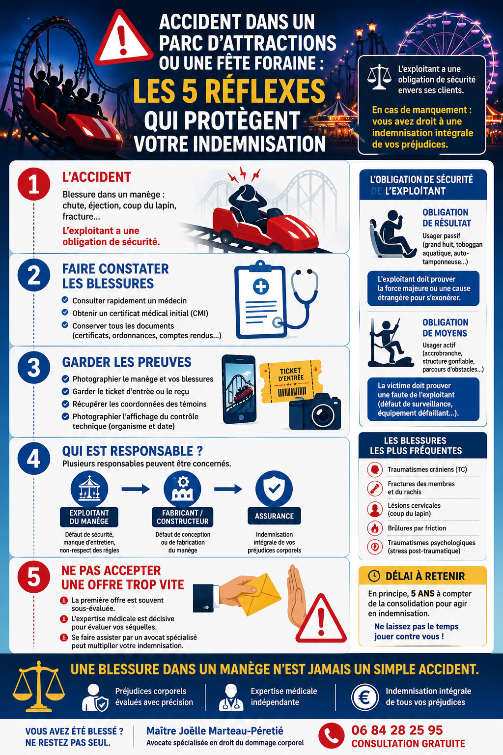 infographie accident f&ecirc;te foraine, parc d'attraction