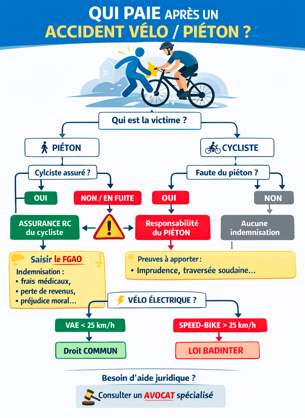 infographie accident piéton / vélo