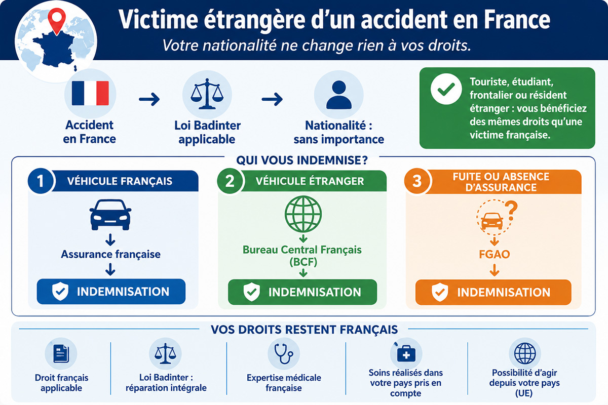 infographie accident v&eacute;hicule &eacute;tranger de passage  en France 