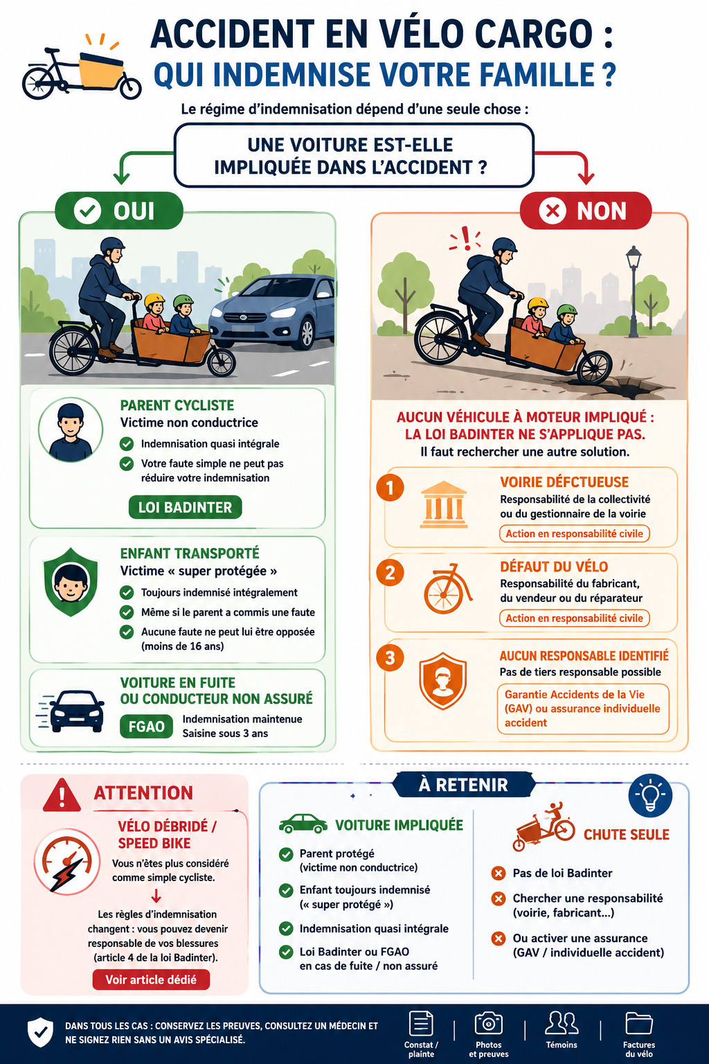 accident vélo cargo infographie
