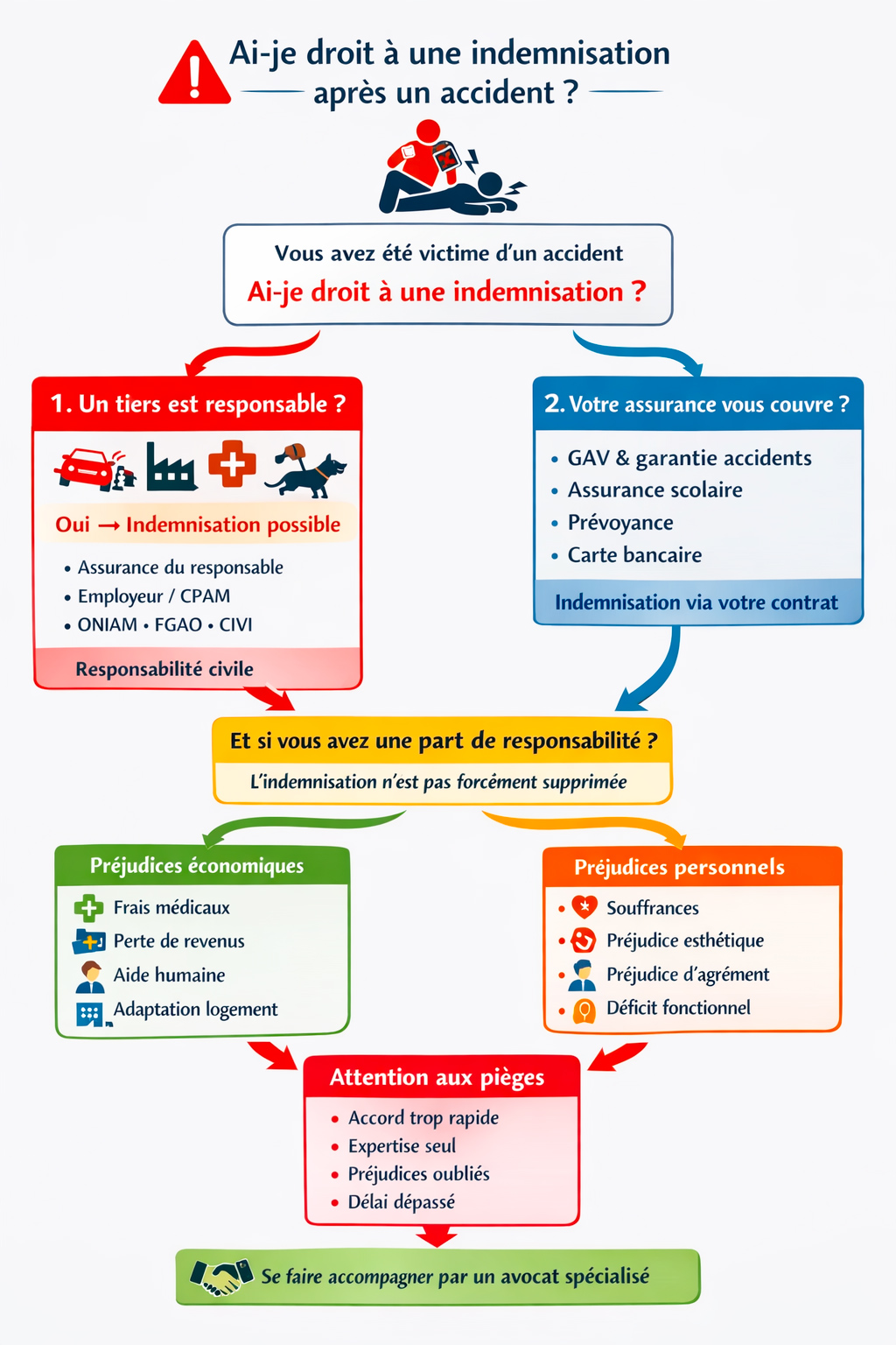 infographie ai je droit à une indemnisation après mon accident ?