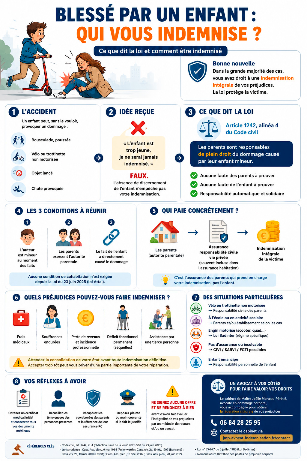 infographie enfant responsable accident qui paye