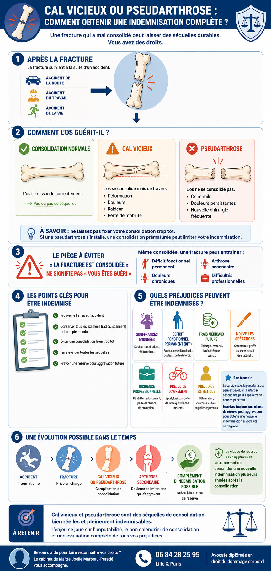 Pseudarthrose et cal vicieux infographie
