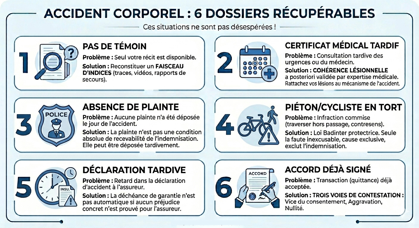 Infographie cas d&eacute;sesp&eacute;r&eacute;s accident corporel