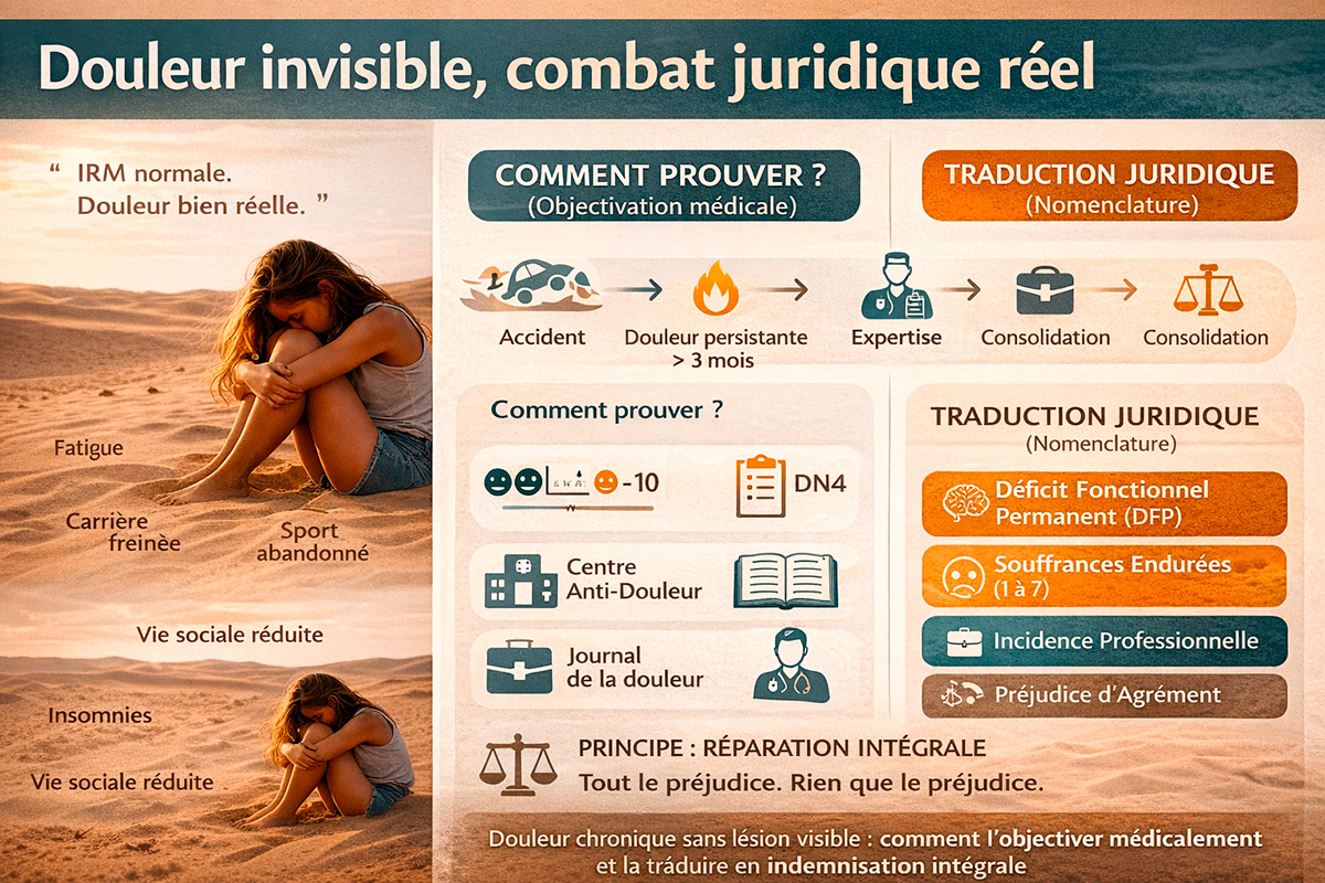 Infographie sur indemnisation des douleurs chroniques