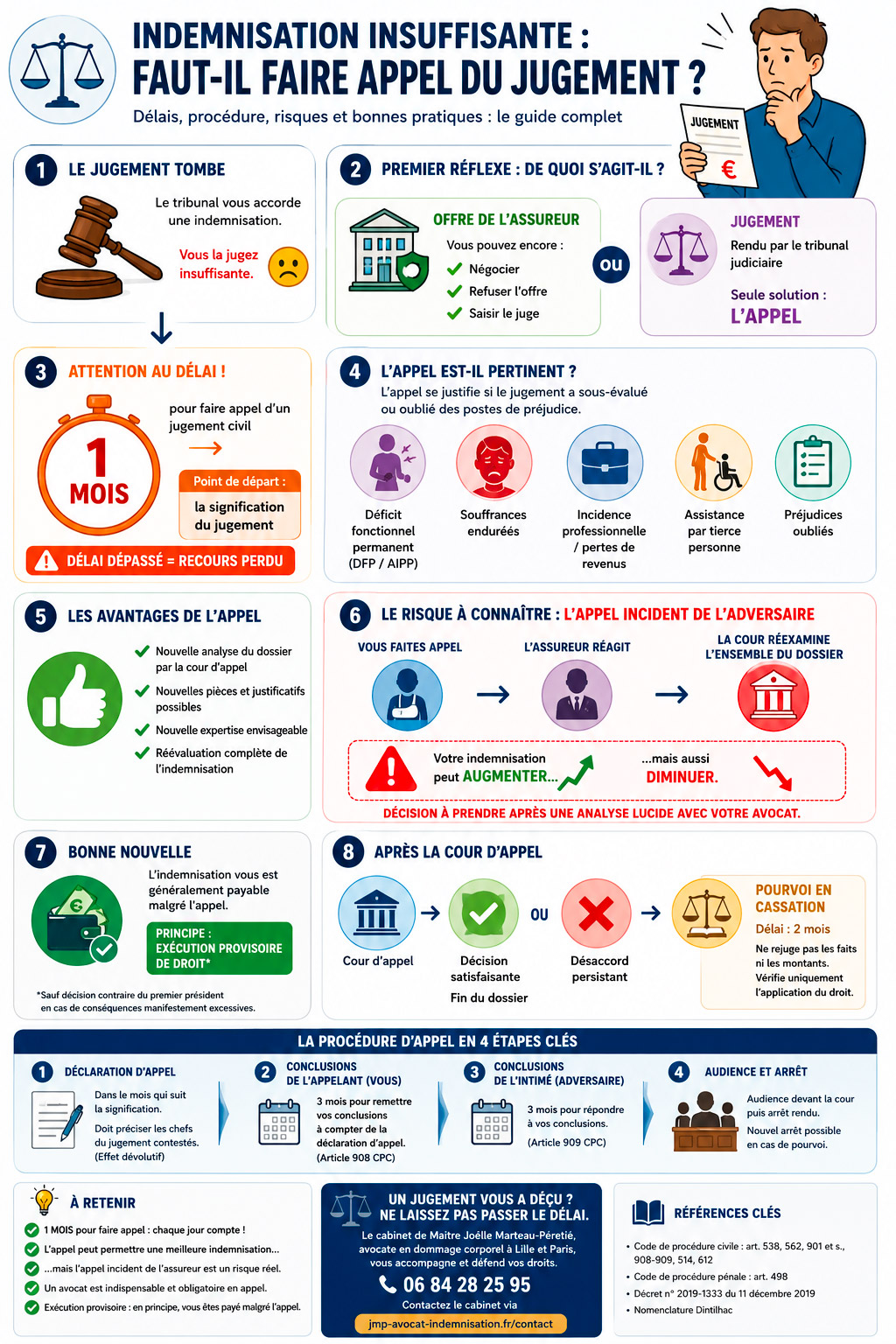 infographie faire appel indemnisation accident corporel