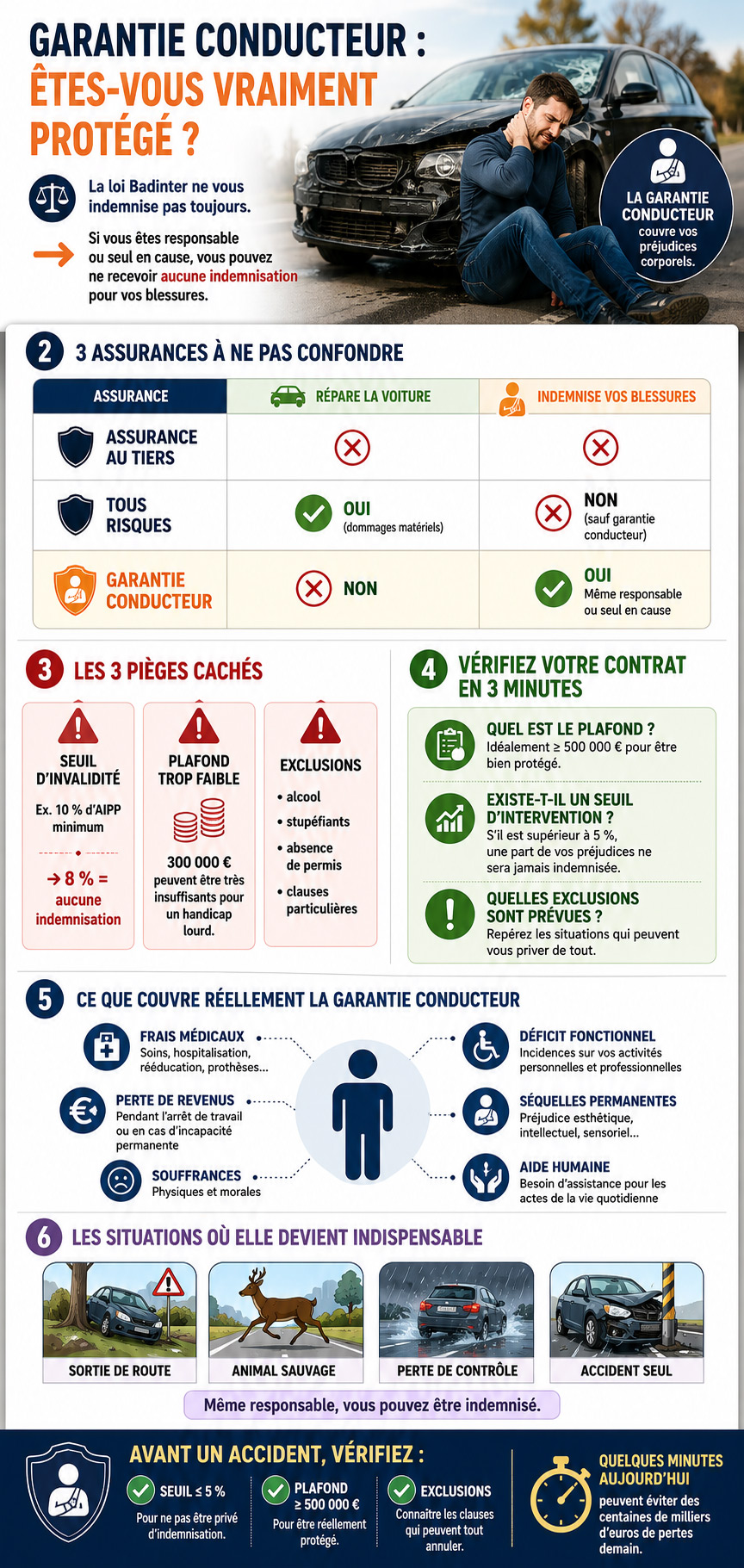 accident garantie conducteur infographie