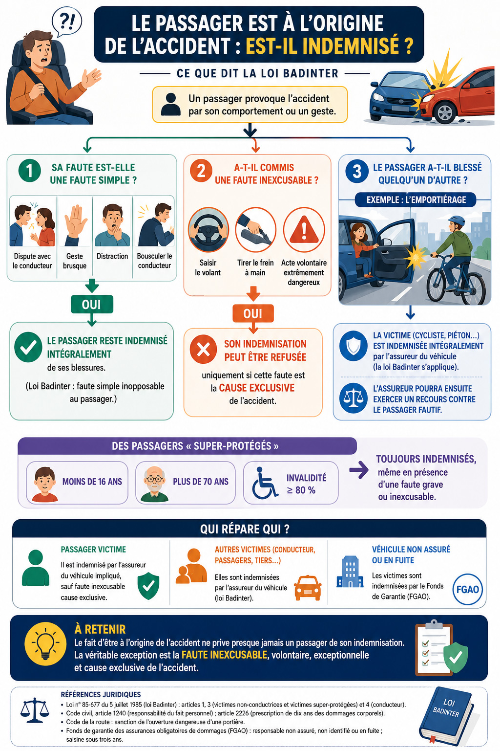 infographie passager responsable accident