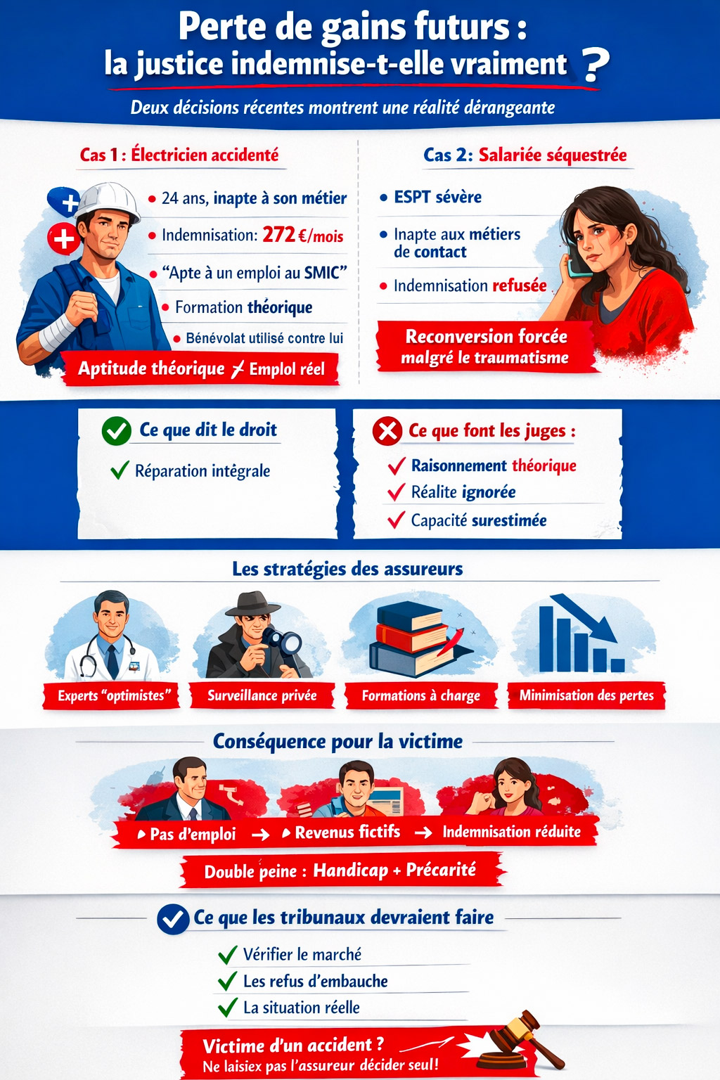 infographie perte de gain des travailleurs manuels