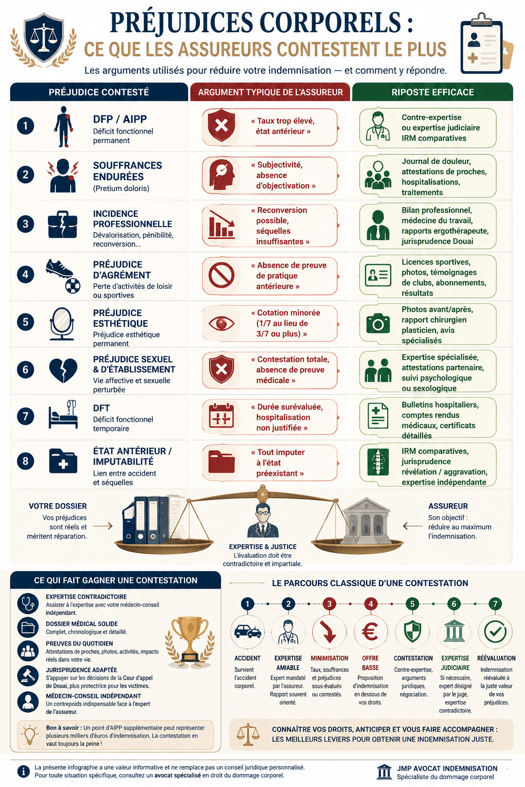 infographie : pr&eacute;judies corporels contest&eacute;s