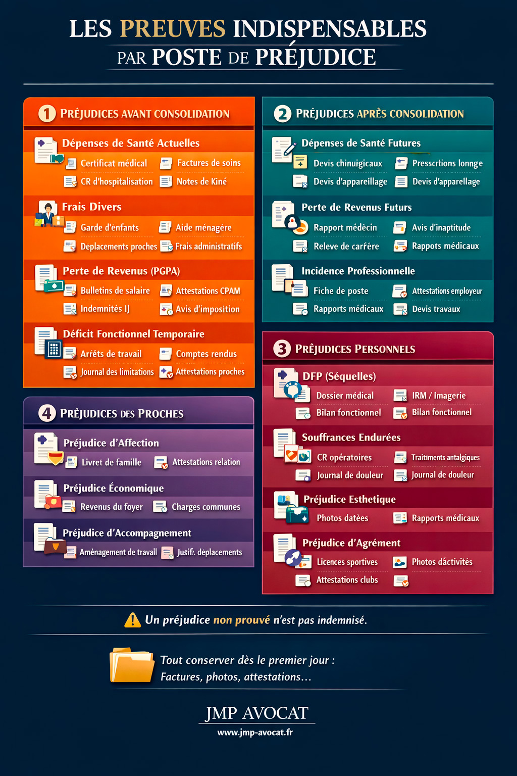 liste des justificatifs &agrave; fournir apr&egrave;s accident pour indemnisation