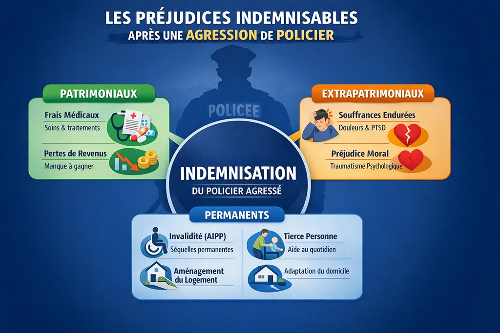 infographie indemnisation de policiers agress&eacute;s