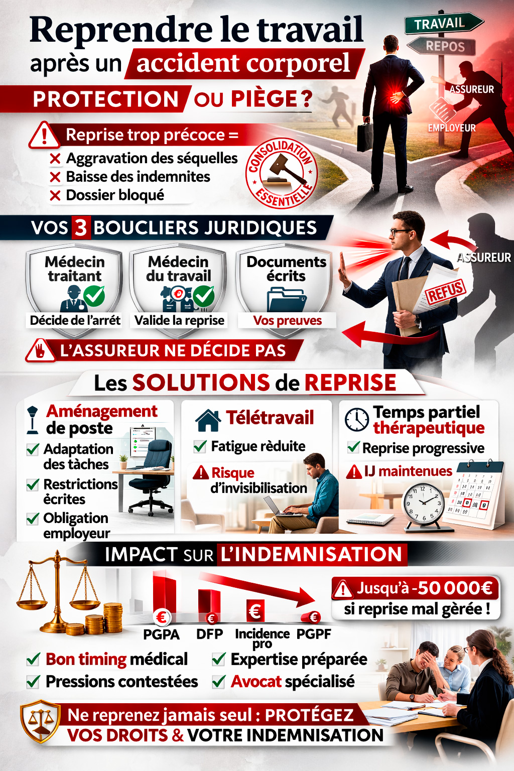 infographjie reprise du travail pr&eacute;coce