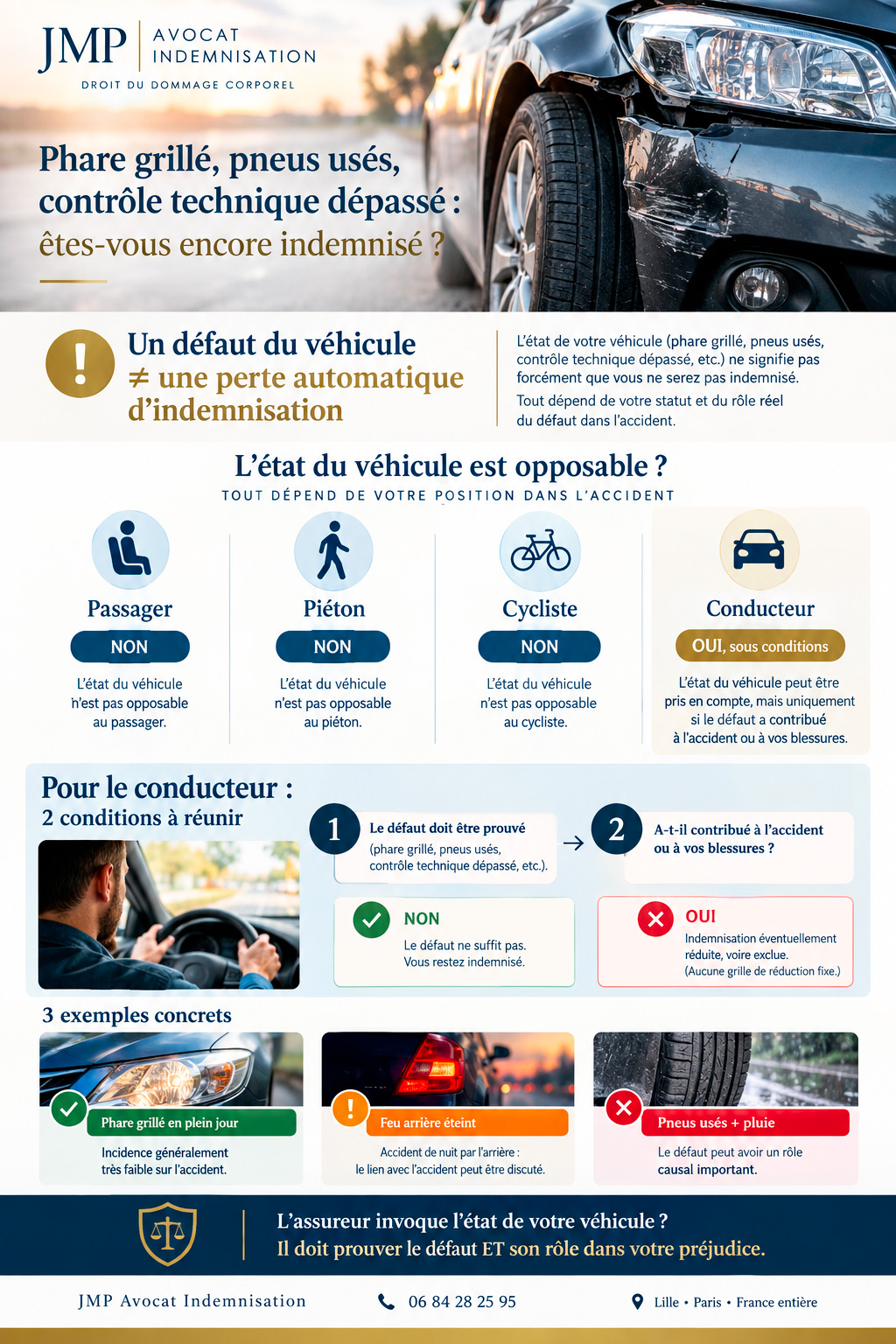 véhicule défaillant accident indemnisation ?