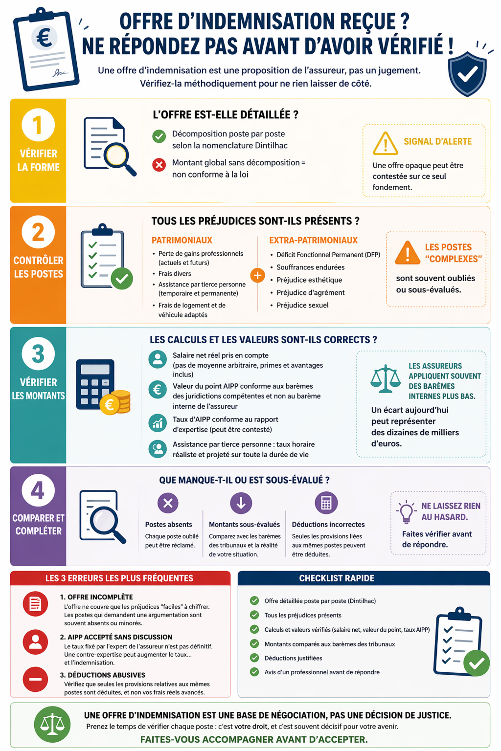 INFOGRAPHIE faire v&eacute;rifier offre d'indemnisation